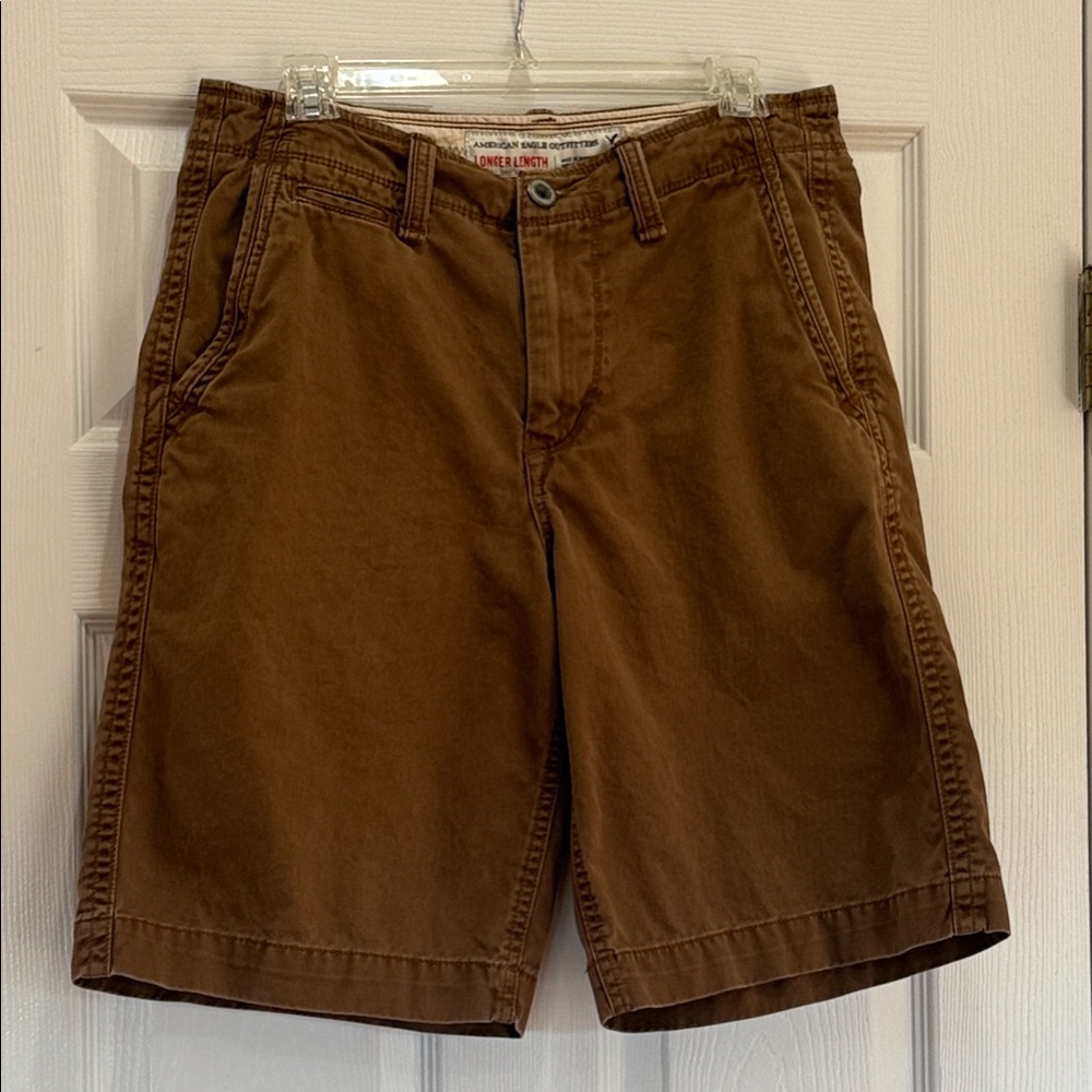 American Eagle Outfitters Men's Tan Flat Front Shorts